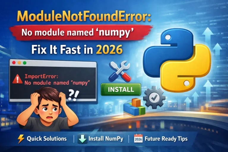 modulenotfounderror no module named 'numpy'